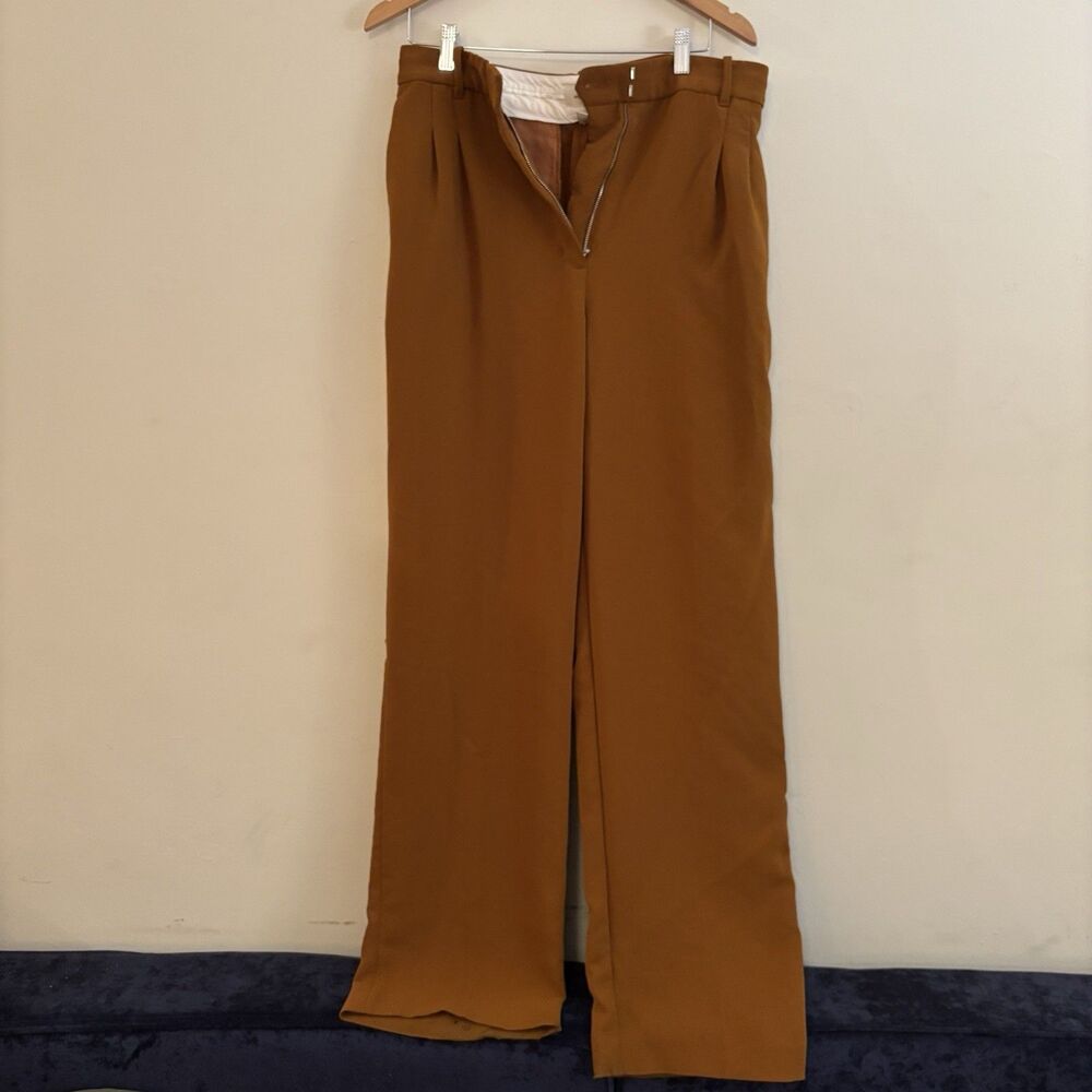 Wilfred Cabaret Pants 14 Womens Aritzia Brown Caramel Crepette Flare Trousers